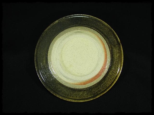 中島 克童 鐵砂皿 懐石 茶道具 益子 民芸 飾皿 1 f87