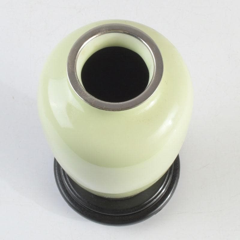 七宝焼 竹文 花瓶 唐木台・時代箱付 V 9462