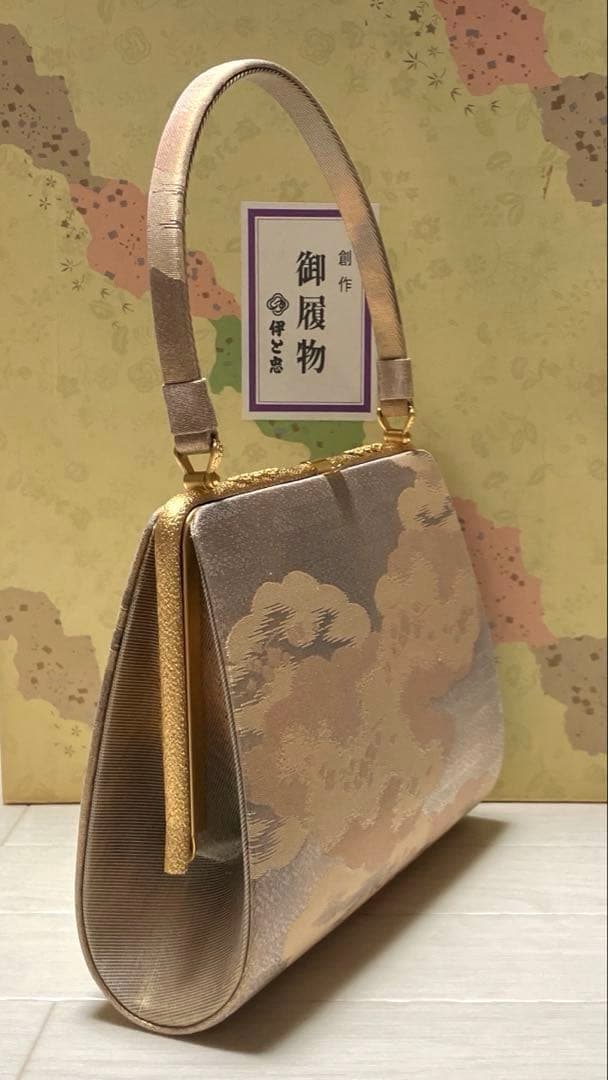 《極美品・箱付き》伊と忠　草履バッグセット　帯地