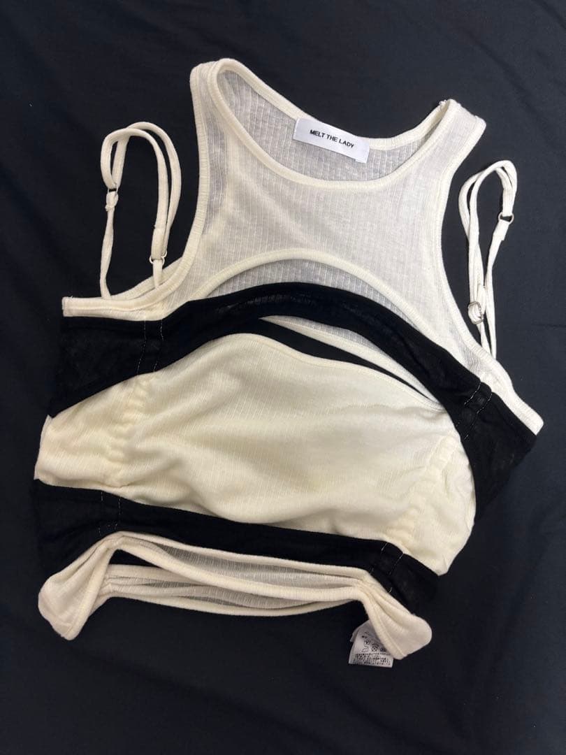 トップス Melt the lady tiny fluffy tank + tops