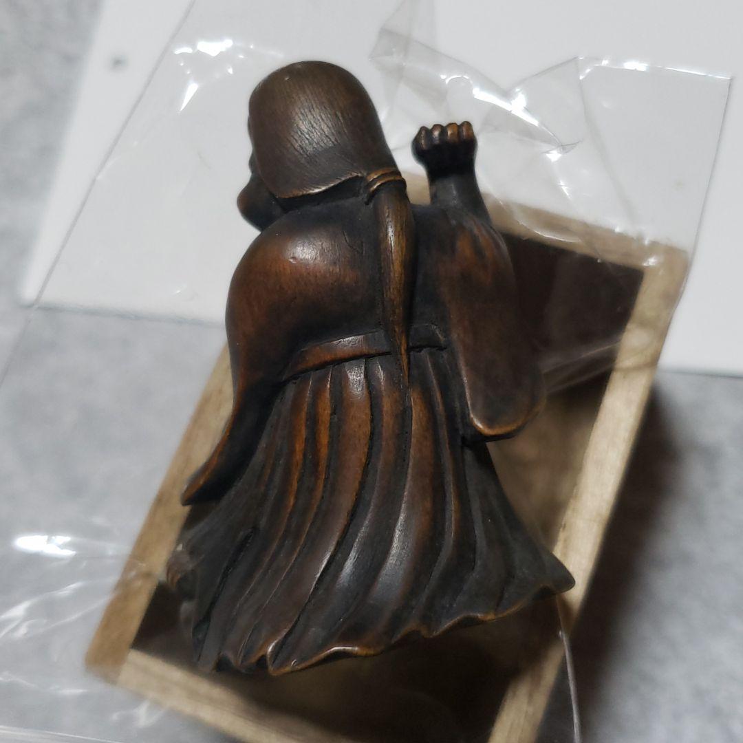 根付正直木彫豆撒きおかめ足踏み鬼