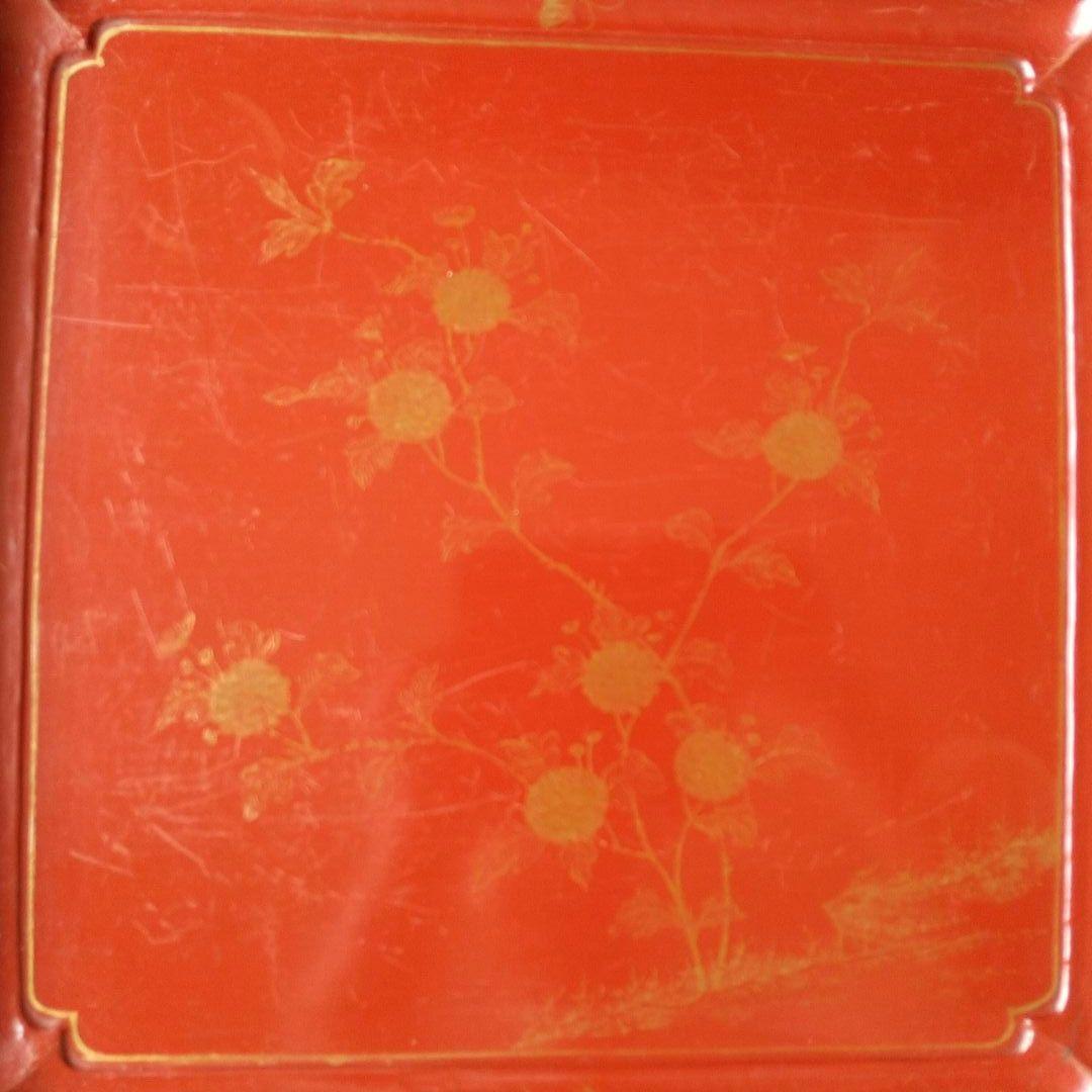 琉球漆器 江戸時代 足付 盆 貴重 骨董 茶道具