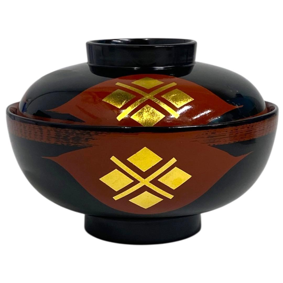 未使用品　秀衡塗　丸三漆器　蓋付き　汁椀　5客セット　25カ124