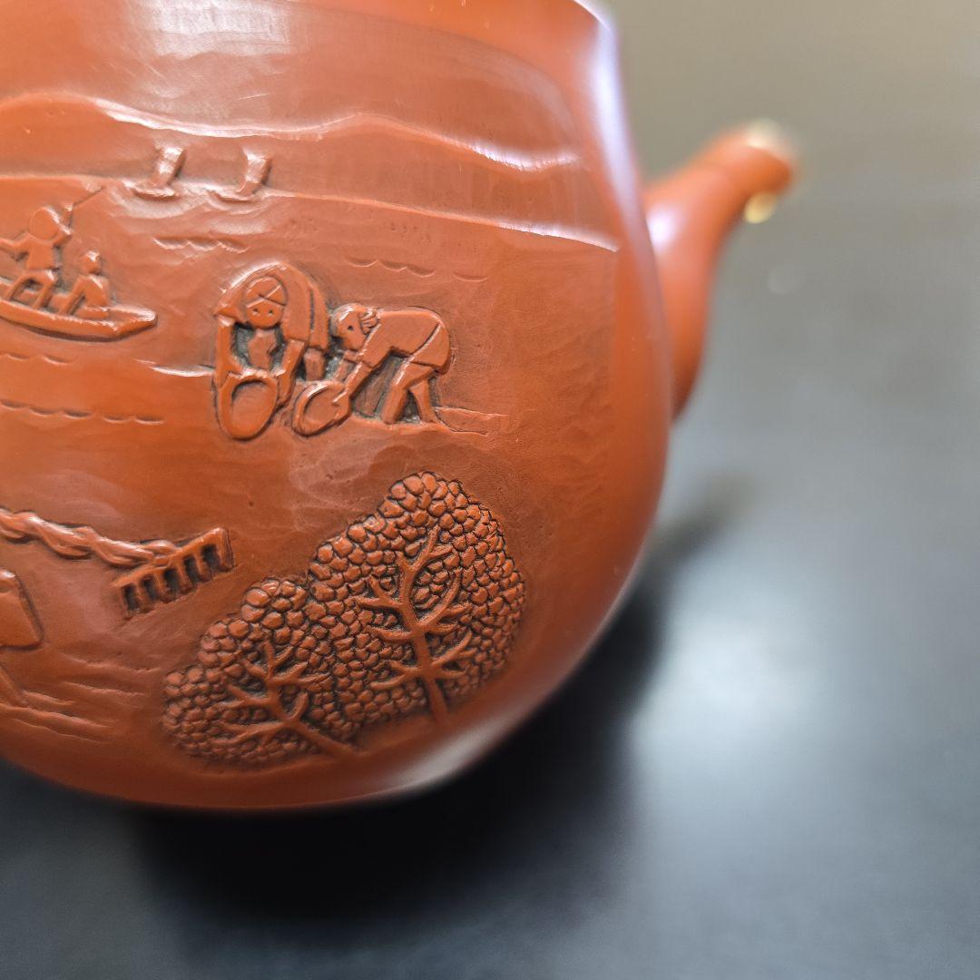 王金川 中国宜興 朱泥急須 紫砂茶壷作家 未使用シール付き 茶道具 茶器