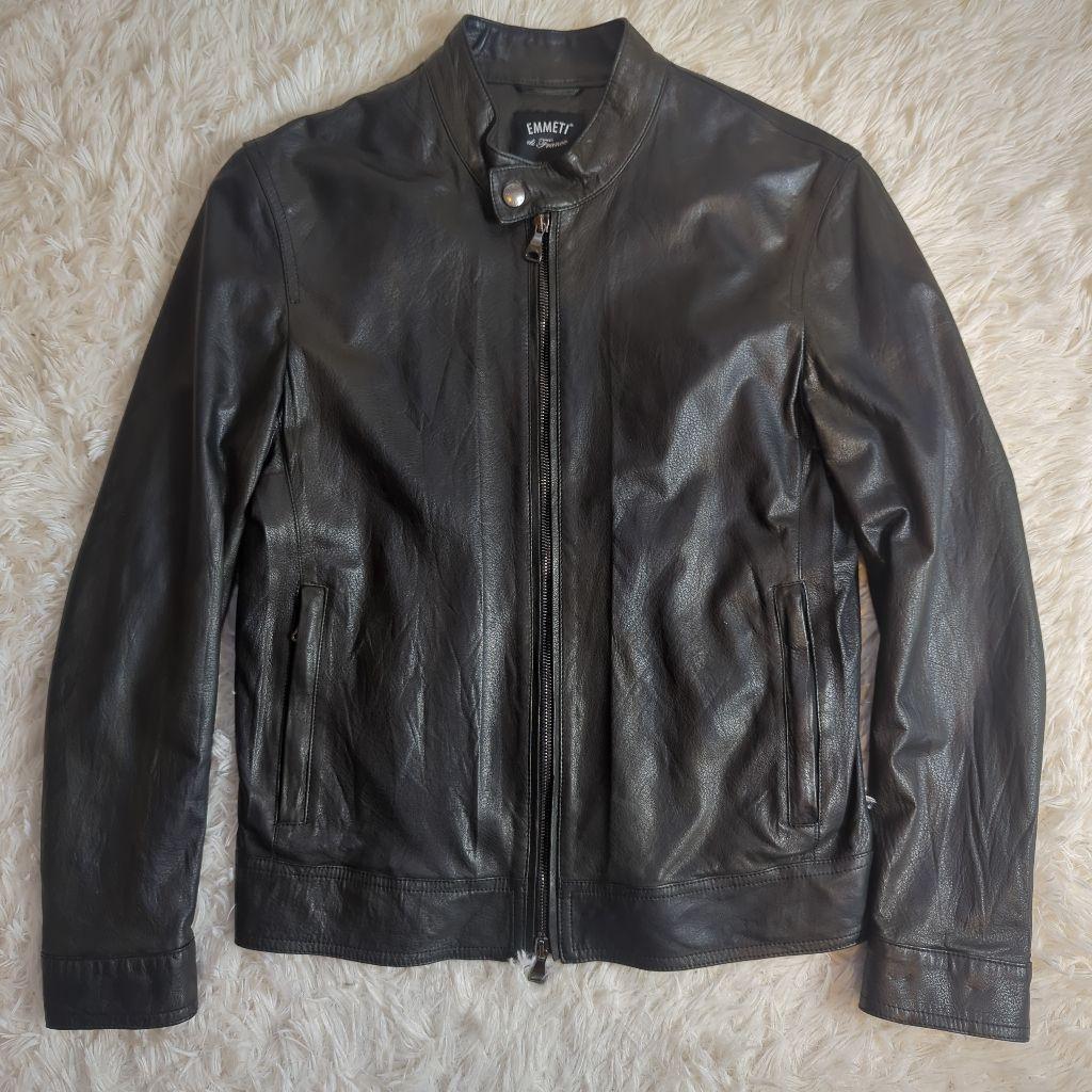 EMMETI JURI 44 ラムレザー ライダース 黒 イタリア製 干場義雅 - メルカリ