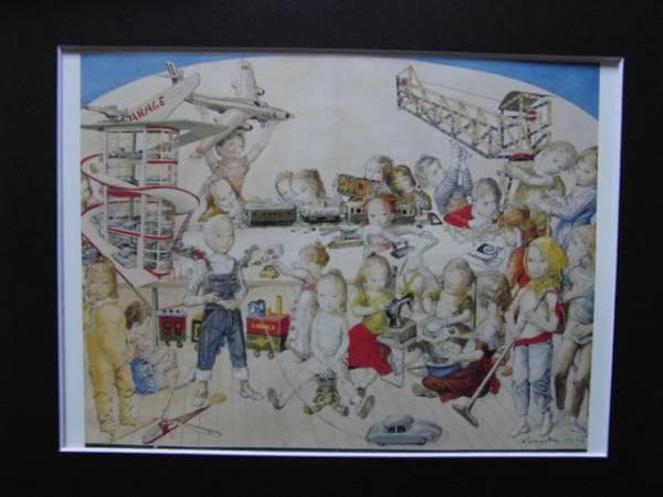 藤田嗣治、【アージュ・メカニック】、希少画集画、高級新品額・額装付