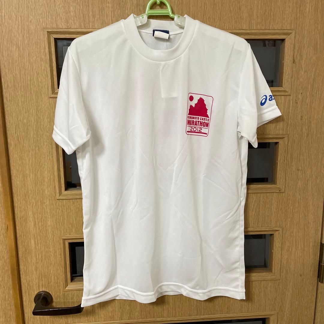 非売品】 asics 熊本城マラソン 2012 参加賞 Tシャツ S ホワイト