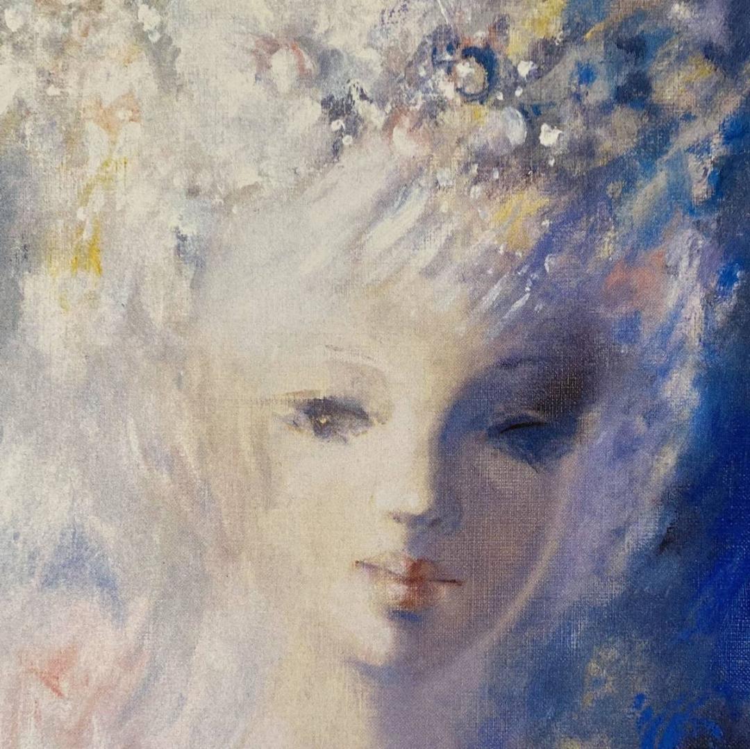 渡辺芳文、【花】、希少な画集より、新品額装付、マット額装付き