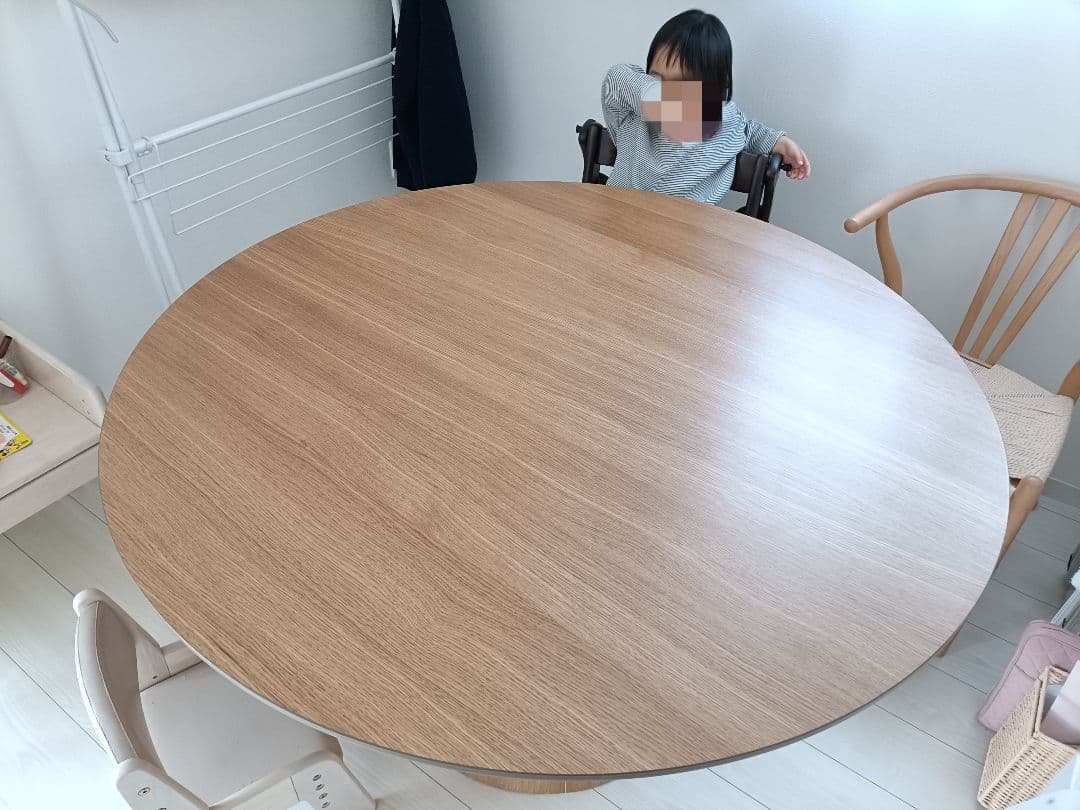 木製 円形 ダイニングテーブル 大きめ