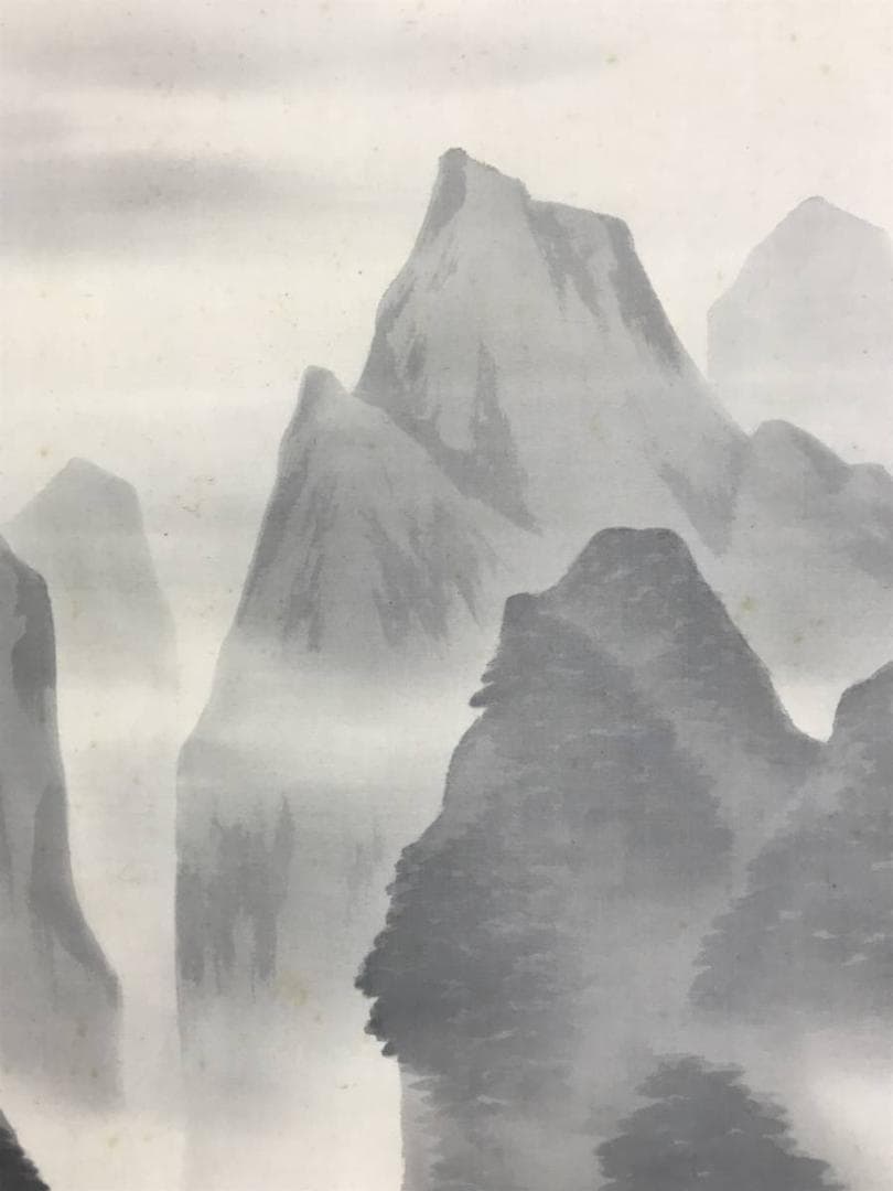 【真作】丹浪/仙峰雲渓図/山水図/掛軸/名家伝来/AD-773