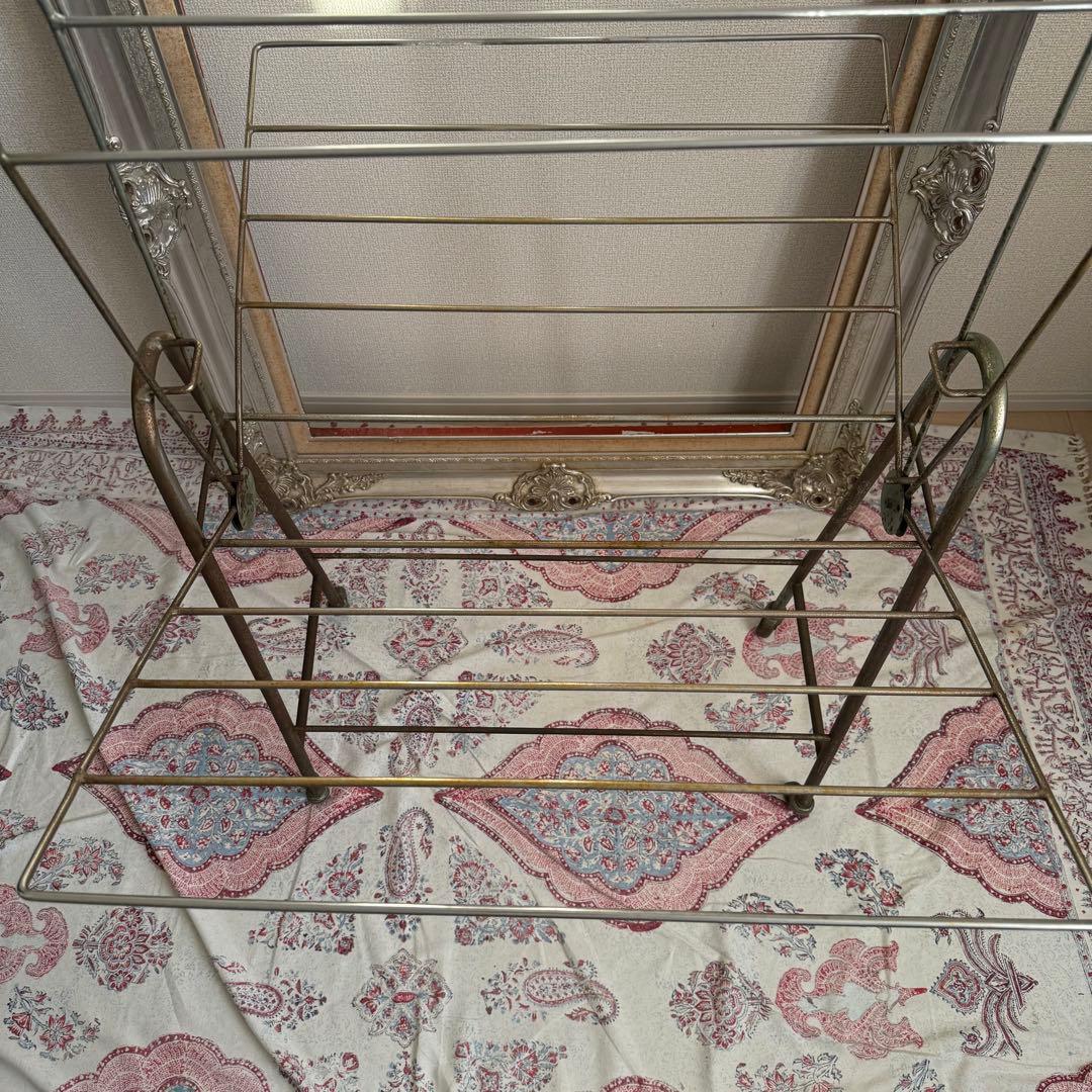 ビンテージ 昭和レトロ 鉄製 物干し インダストリアル 工業系 シャビー