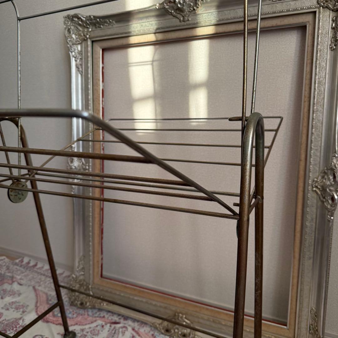 ビンテージ 昭和レトロ 鉄製 物干し インダストリアル 工業系 シャビー