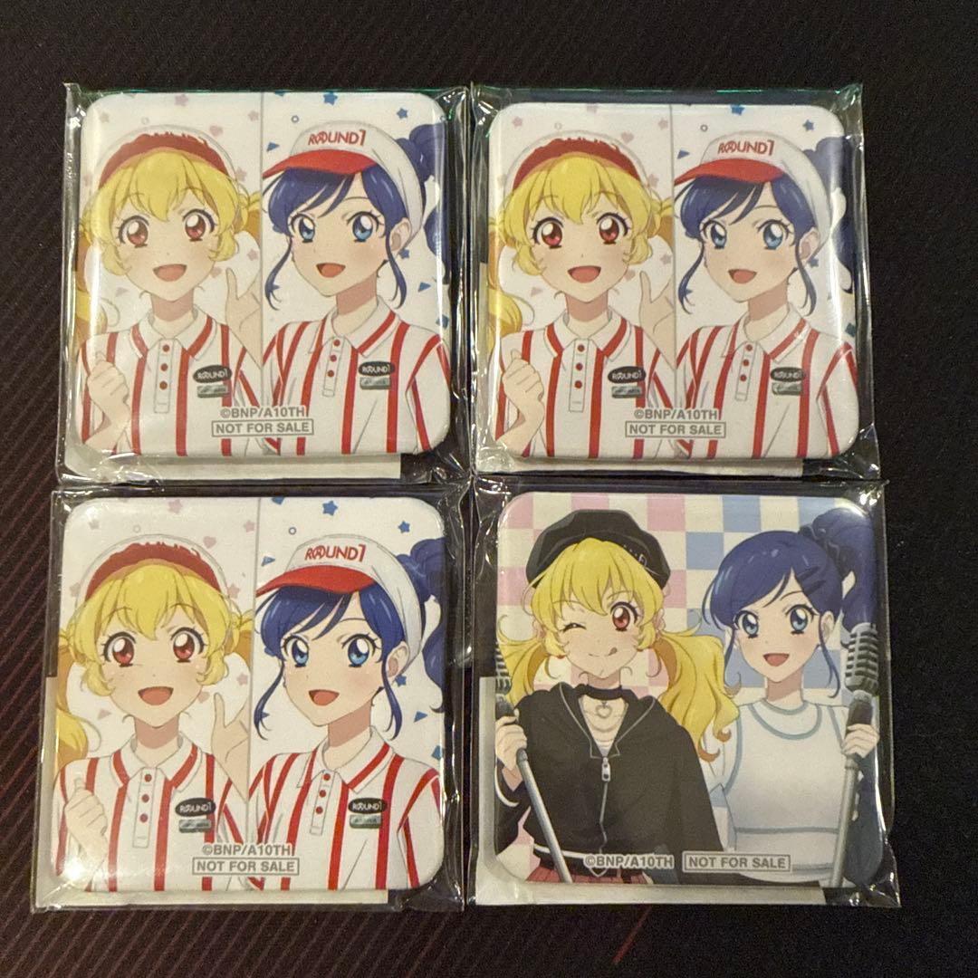 アイカツ 星宮いちご 霧矢あおい 缶バッジ ラウンドワン カジュアル