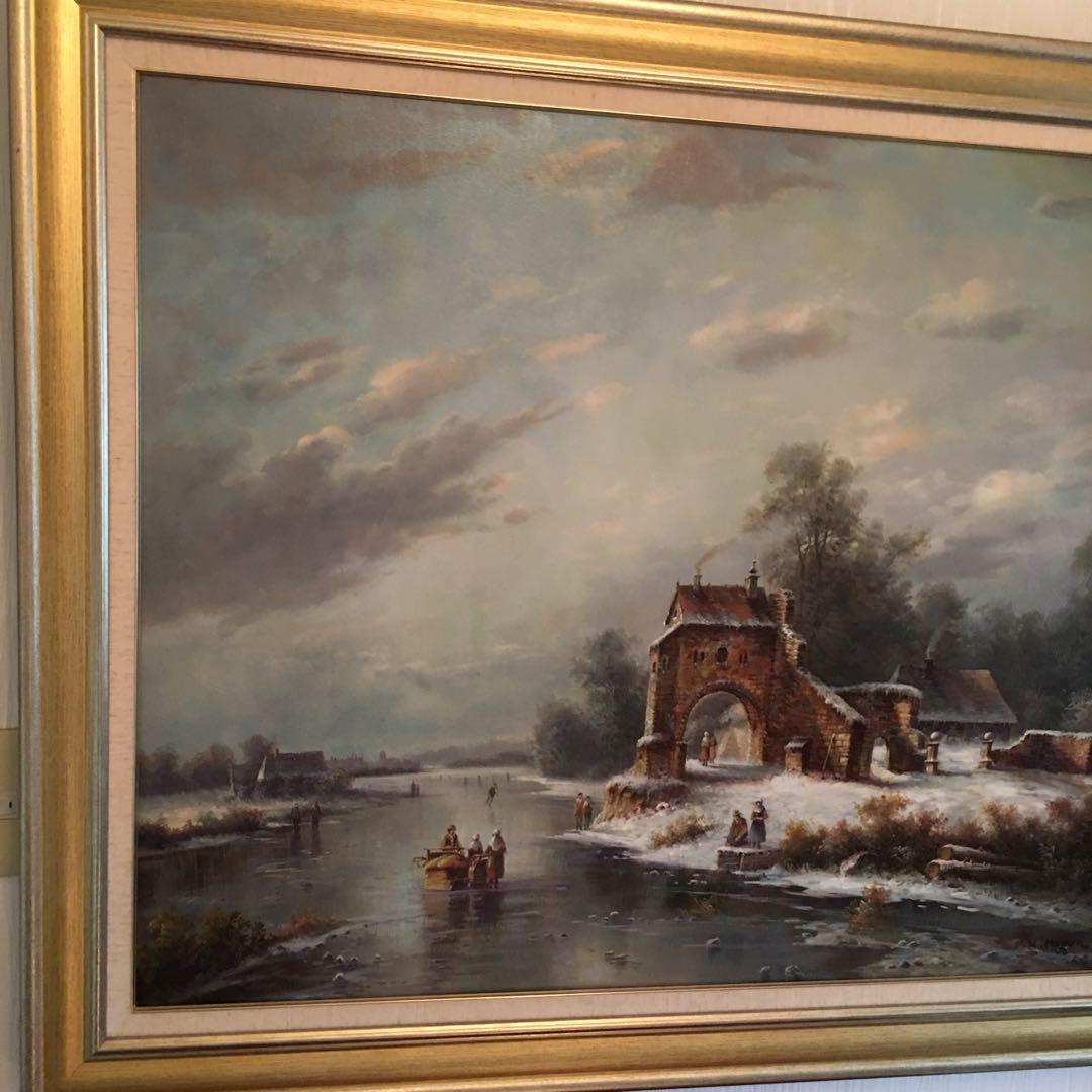 油絵ドイツ画家ホーゲン作品