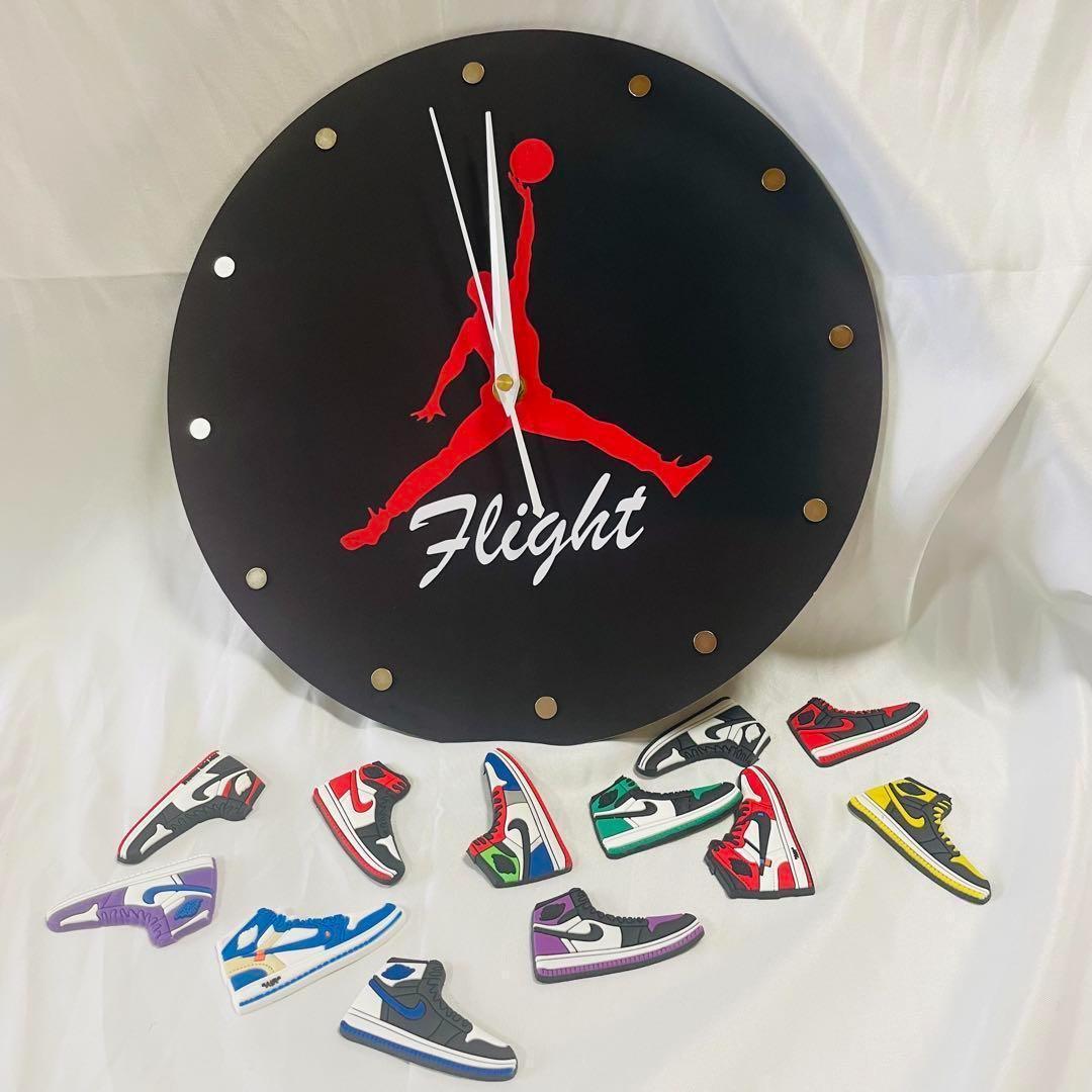 スニーカーウォールクロック Flight モデル　3Dスニーカー