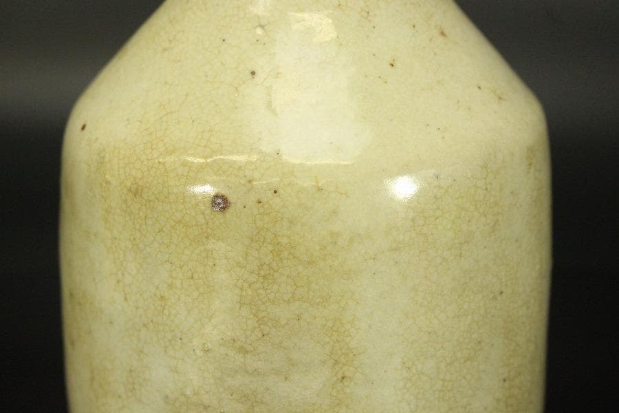 骨董 李朝 白磁 雨漏り手 瓶 時代物(A444)