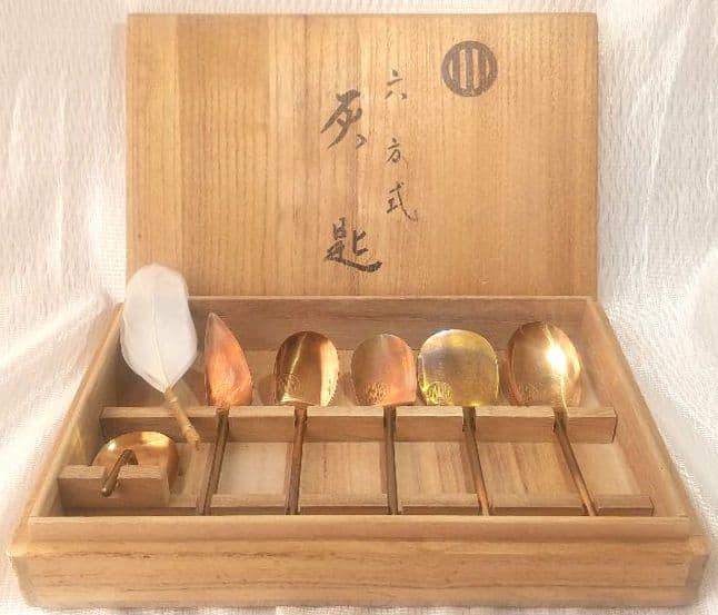 六方式灰匙 赤銅灰匙6本セット 茶道具茶道具】 六方式灰匙6本セット
