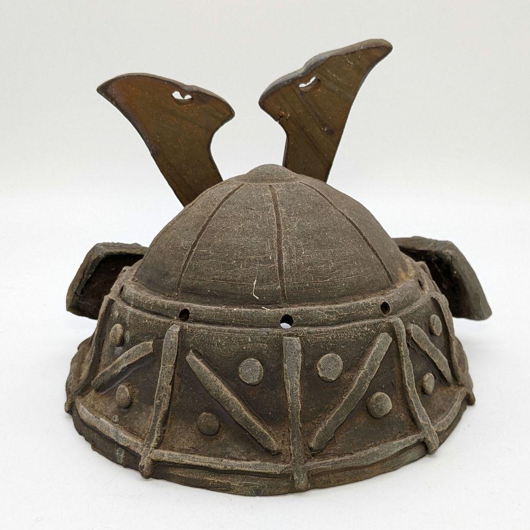 西川政彦 備前焼 兜2種 合箱 カブト 鎧兜 端午の節句 置物 細工物 西川政美