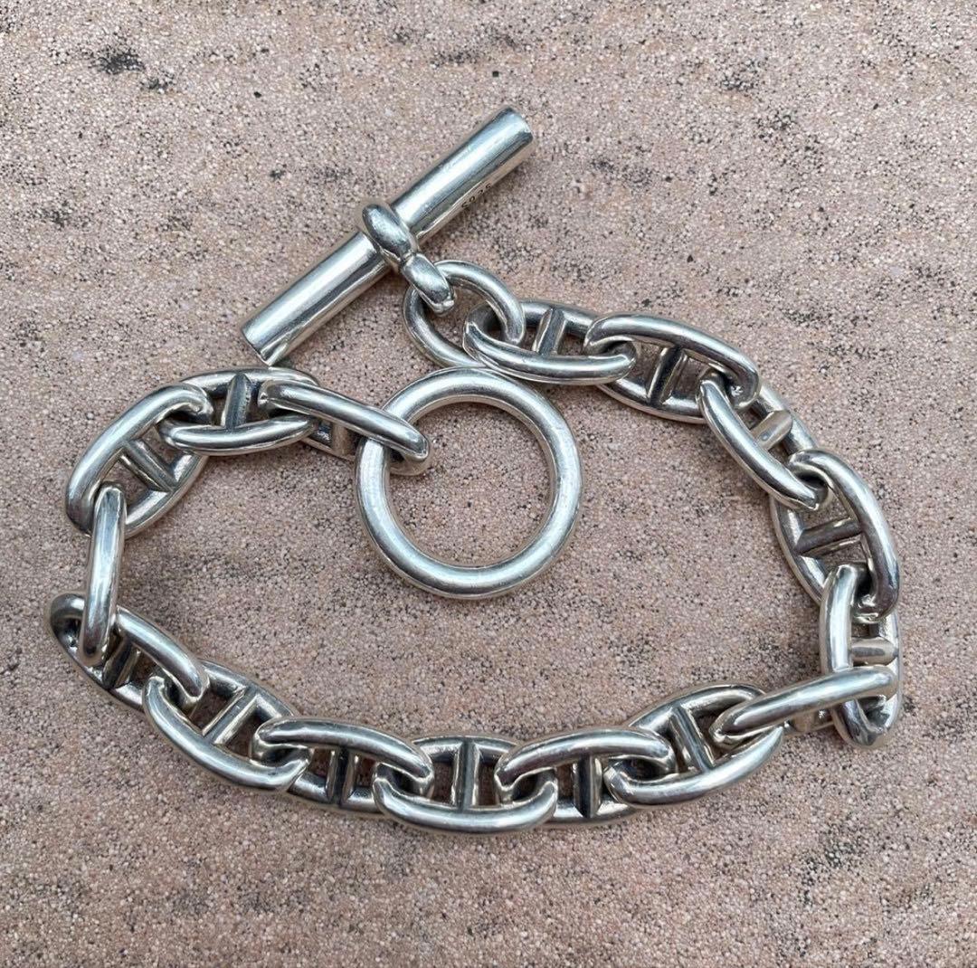 オーダー シルバー 925 アンカーチェーン ブレスレット シェーヌ MM