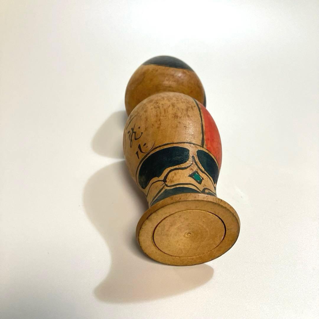 北海道 函館 直筆 銘入り 根本勲 土龍 こけし アイヌ 木彫り 木彫人形