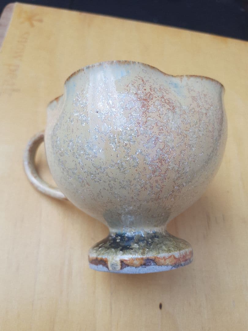 中尾哲彰作 睦月銀河釉 花びらデザイン 陶器カップ