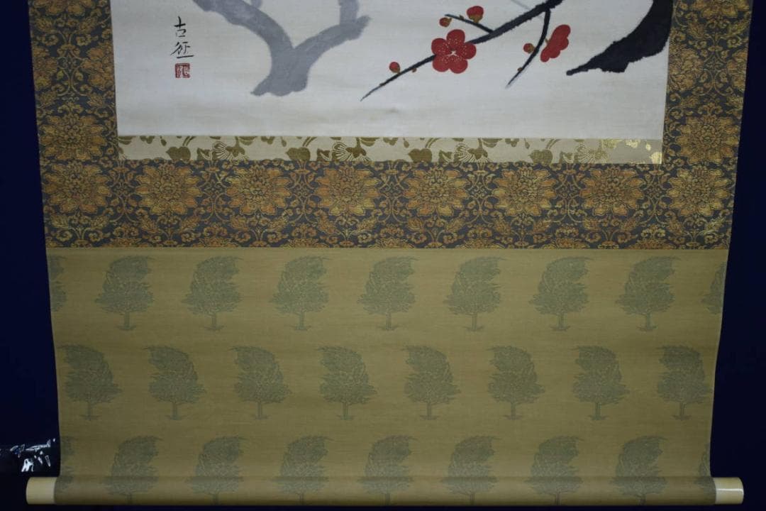 小林古径/紅白梅図/布袋屋掛軸HI-394