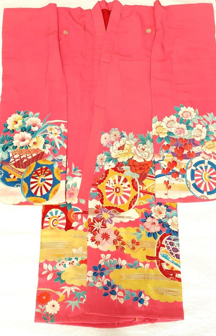 七五三　７歳　お祝い　アンティーク着物　大正ロマン