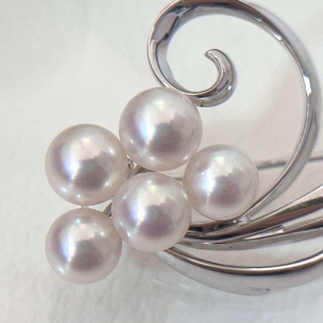☆美品☆ミキモト 5珠 シルバー ブローチ 皇室御用達ブランド - メルカリ