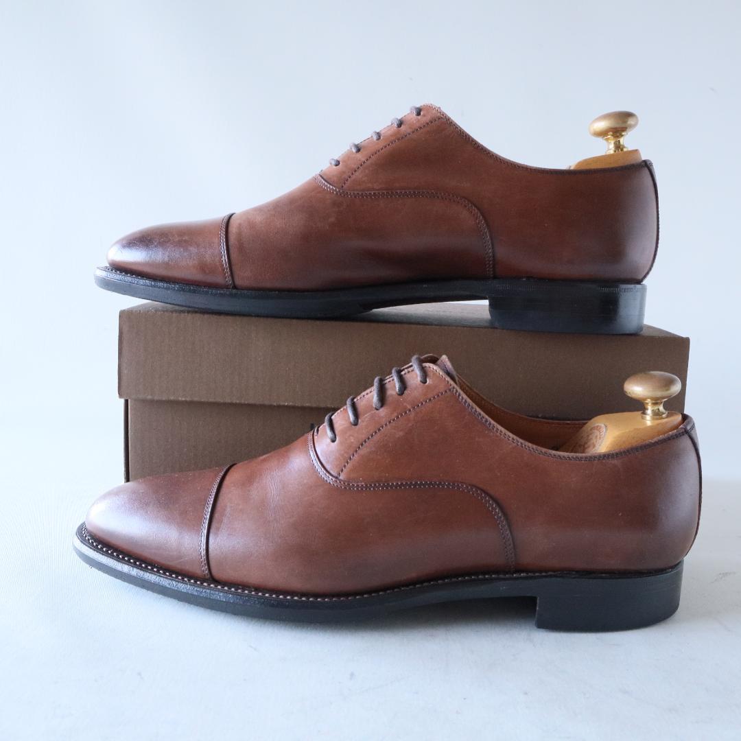 美品スコッチグレイン　オデッサ　24.5cm 濃茶　内羽根ストレートチップ916