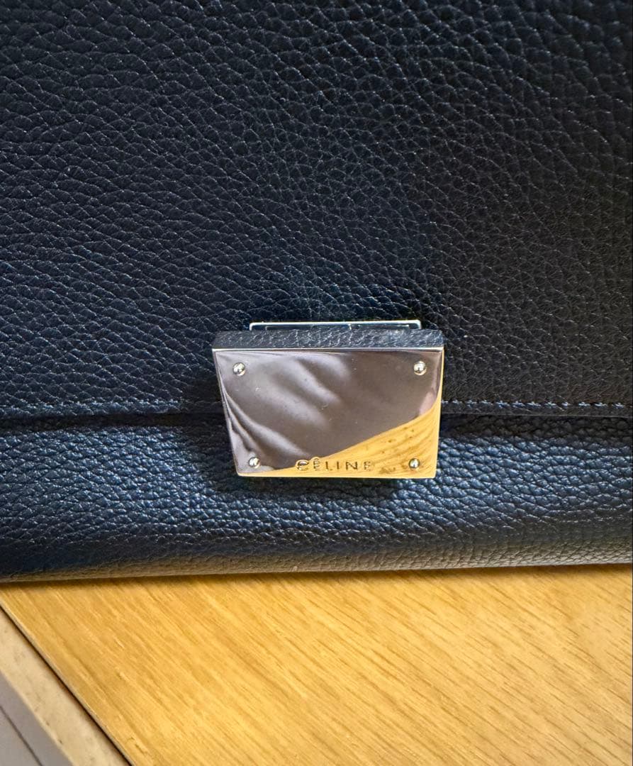 1/28まで出品 CELINE トラペーズ ブラックレザー ハンドバッグ