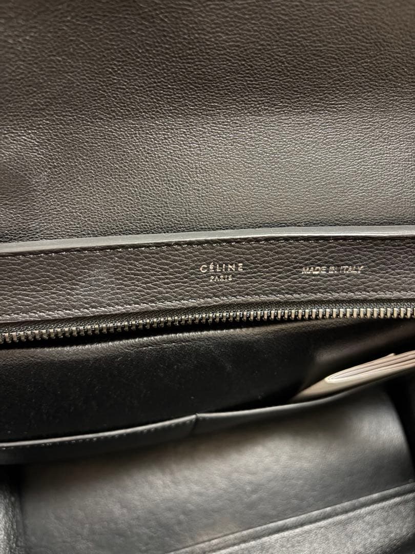 1/28まで出品 CELINE トラペーズ ブラックレザー ハンドバッグ