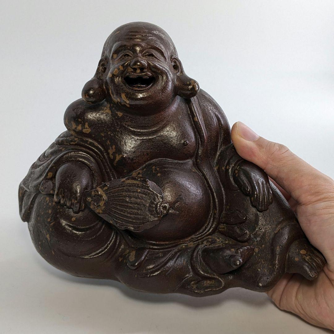 備前焼 布袋香炉 合箱 伏香炉 布袋様 七福神 置物 縁起物 香道具 工芸品