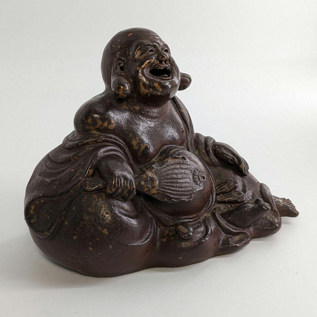 備前焼 布袋香炉 合箱 伏香炉 布袋様 七福神 置物 縁起物 香道具 工芸品