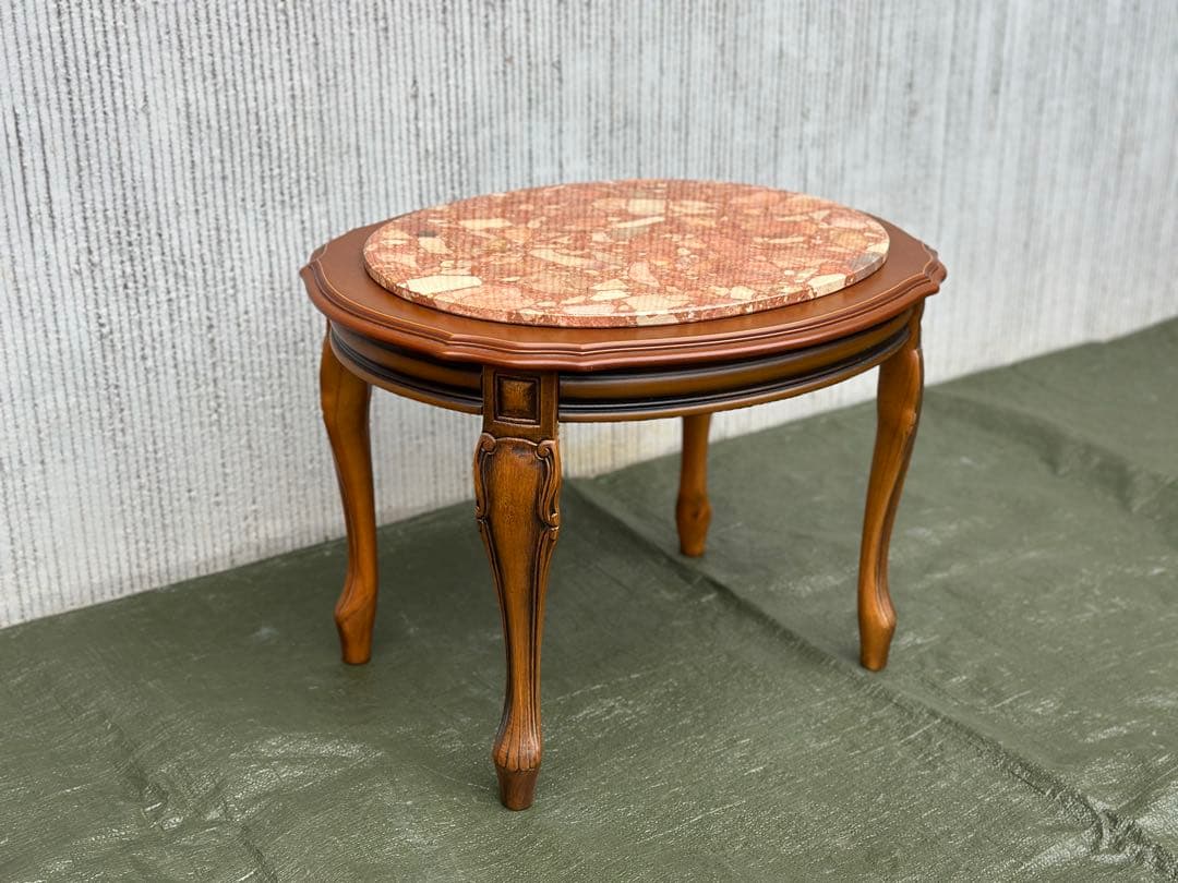 【サイドテーブル】木製　花台　飾り台　大理石　オケージョナルテーブル サイドテーブル】木製 花台 飾り台 大理石 オケージョナルテーブル