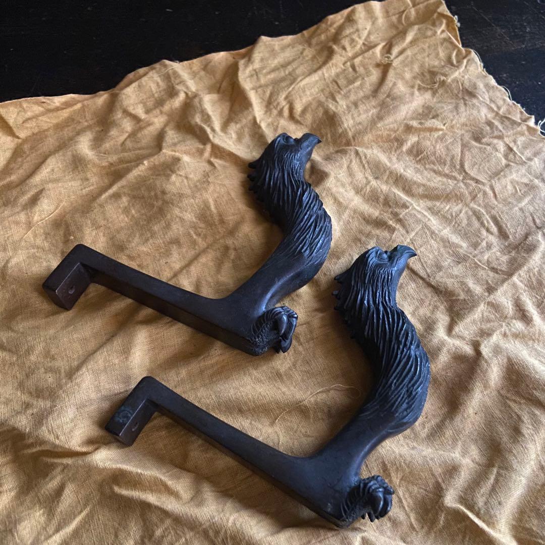 骨董亀文堂鴨居掛けかもい長押なげしフック一対