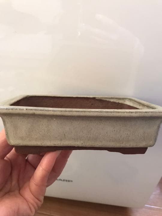 盆栽鉢 燿山③時代ミニ盆栽鉢燿山長方鉢2個セット山