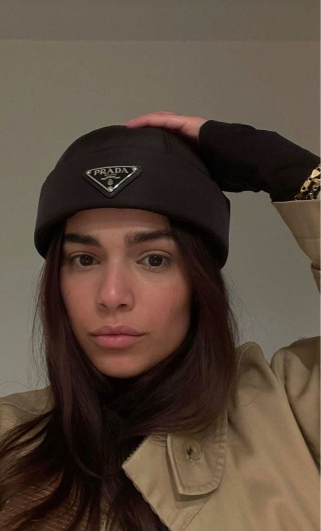 PRADA ナイロンビーニー Re-Nylon ロールキャップBLACK M