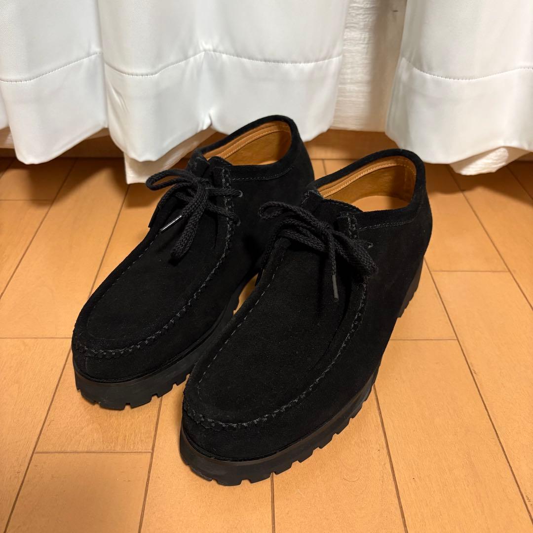 靴 shiun BLACK SUEDE MOCCASIN XS