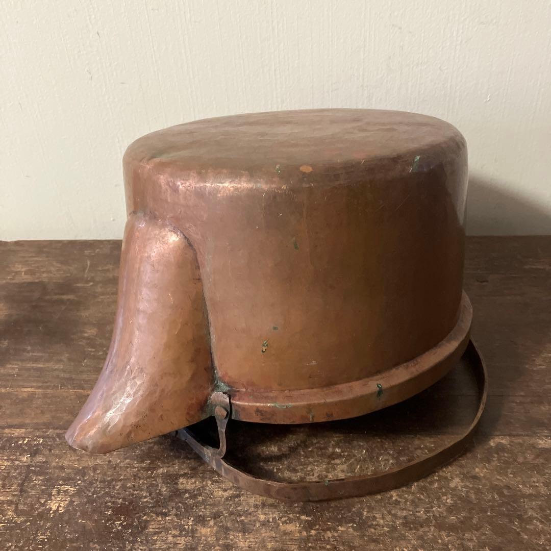 シャビー 古い片口銅鍋 その③コッパーケトル 薬缶 骨董 ガーデニング