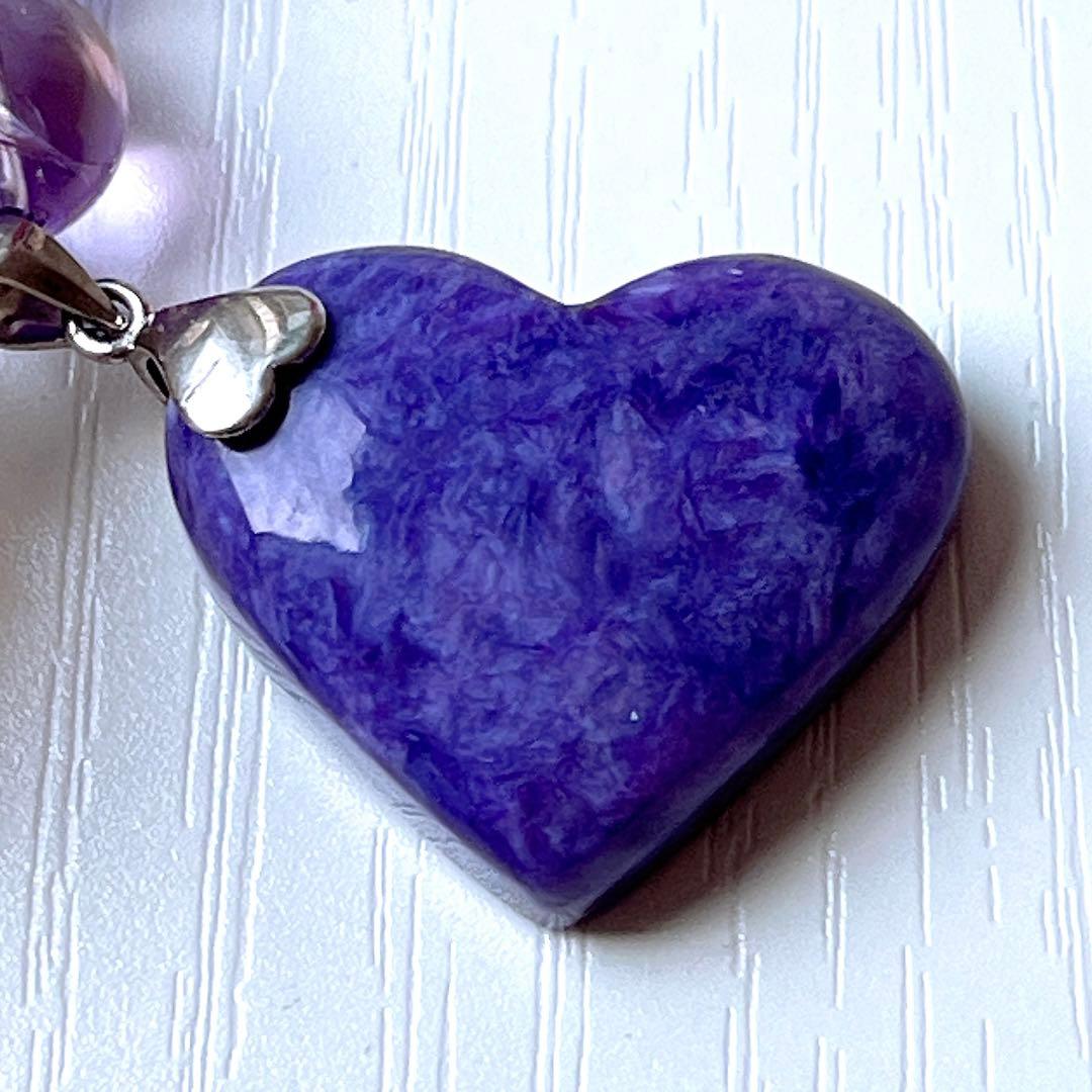 まゆ様♥️チャロアイト＆大玉22.3mmキラキラ✨ラベンダーアメジスト天然石ブレス