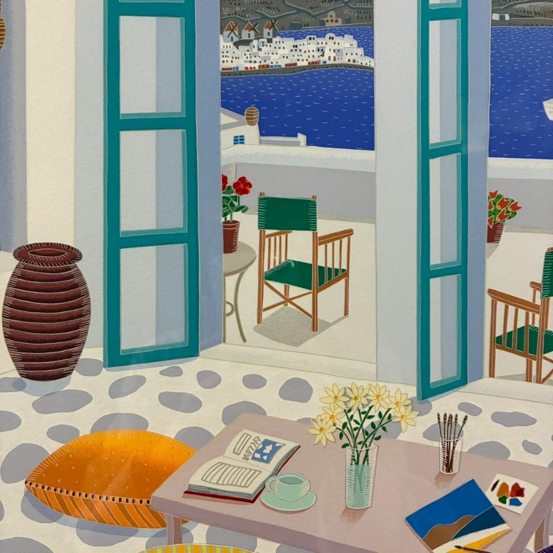 美品トーマス・マックナイト「Aegean～」シルクスクリーン 直筆サイン