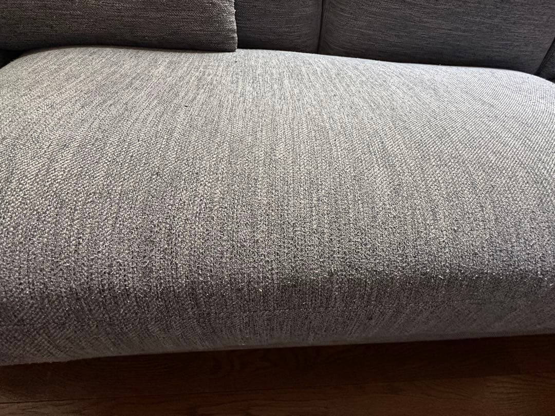 【べべ】引っ越しのため処分　ニトリ　3人掛け　ファブリックソファ　グレー