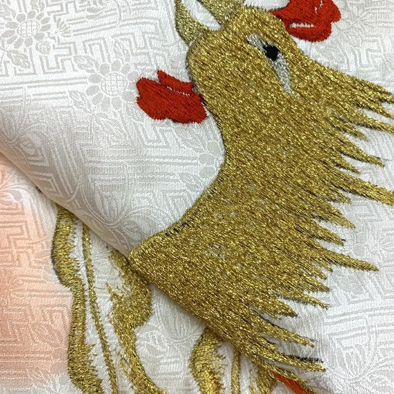 511ag71□七五三 三歳 女児 着物&被布&長襦袢 総刺繍 鳳凰 桐□良好