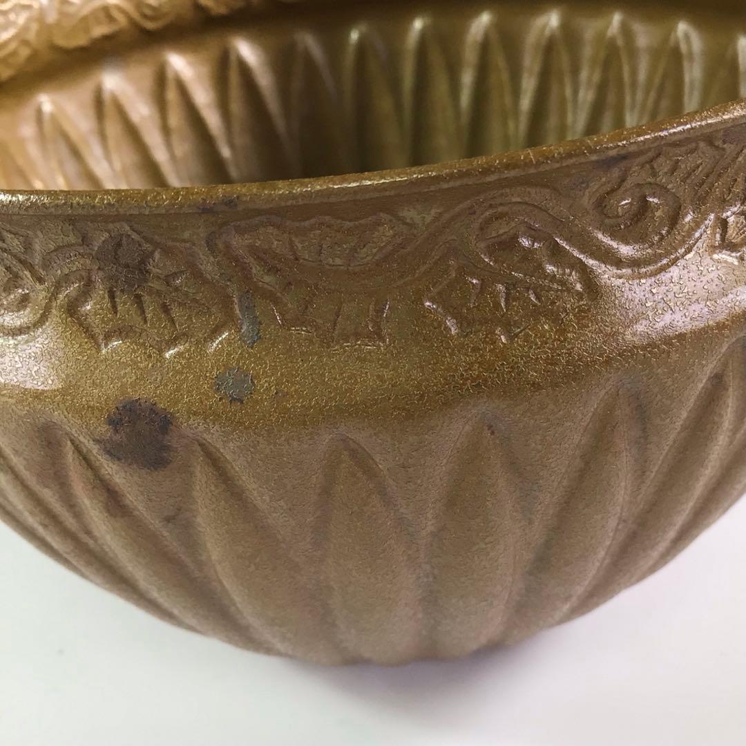 R671 建水 『中川浄益造』『而妙斎 書付』『菊彫モール建水』 共箱