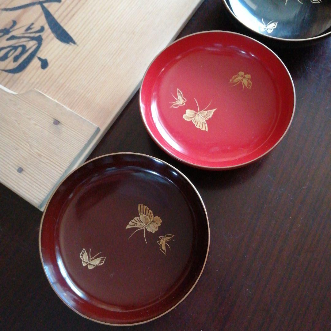 輪島塗　木手塩皿　50枚　10.5cm　明治期