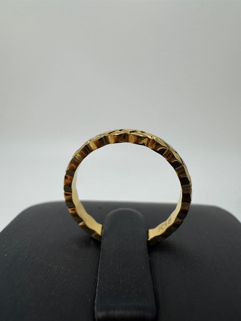 K18ゴールド編み込みデザインリング 1.59g/11号