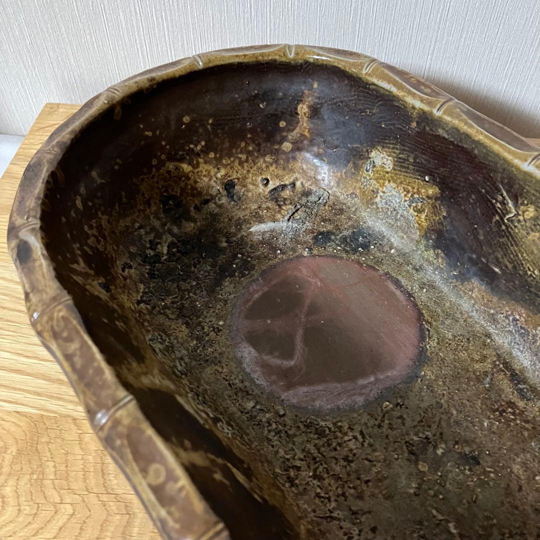 備前焼 原田陶月造 水盤 皿 鉢 ※