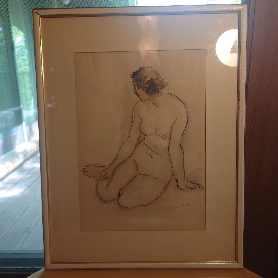 田辺至 『裸婦』 ヌード 鉛筆画