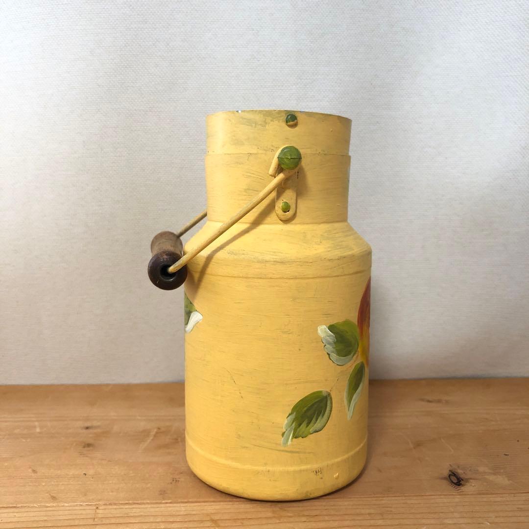 ペイントされた古いミルク缶 アンティーク フランス アート 一点物 no.183