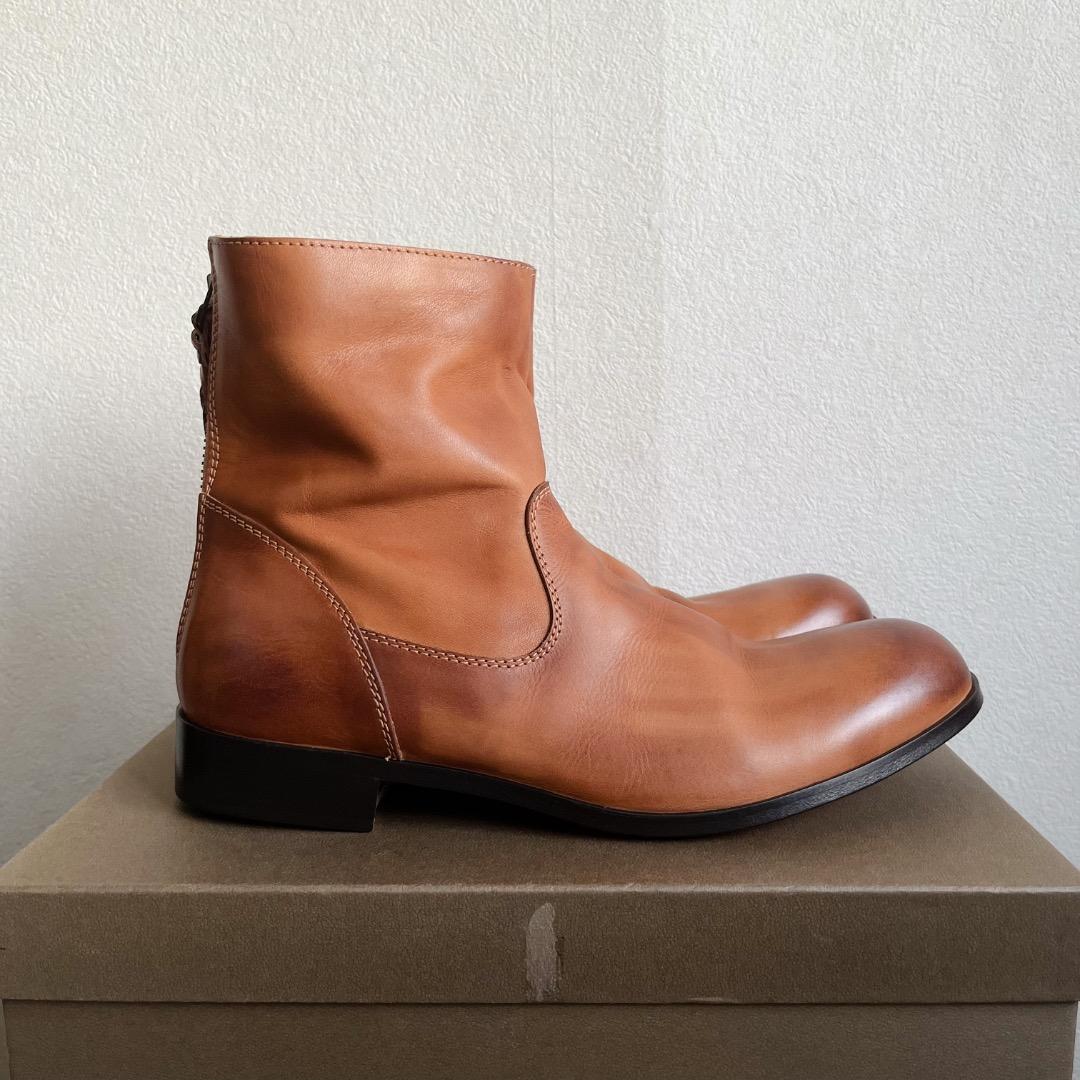 新品 PADRONE バックジップ ブーツ レザー シューズ EDWARD 革靴